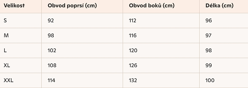 Tabulka velikostí – tmavě modrá košile s vlaštovkami